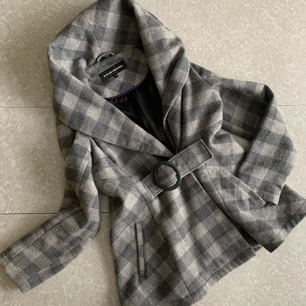 Steve Madden Belted Wool Blend Coat